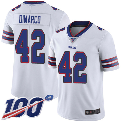 Men Buffalo Bills 42 Patrick DiMarco White Vapor Untouchable Limited Player 100th Season NFL Jersey